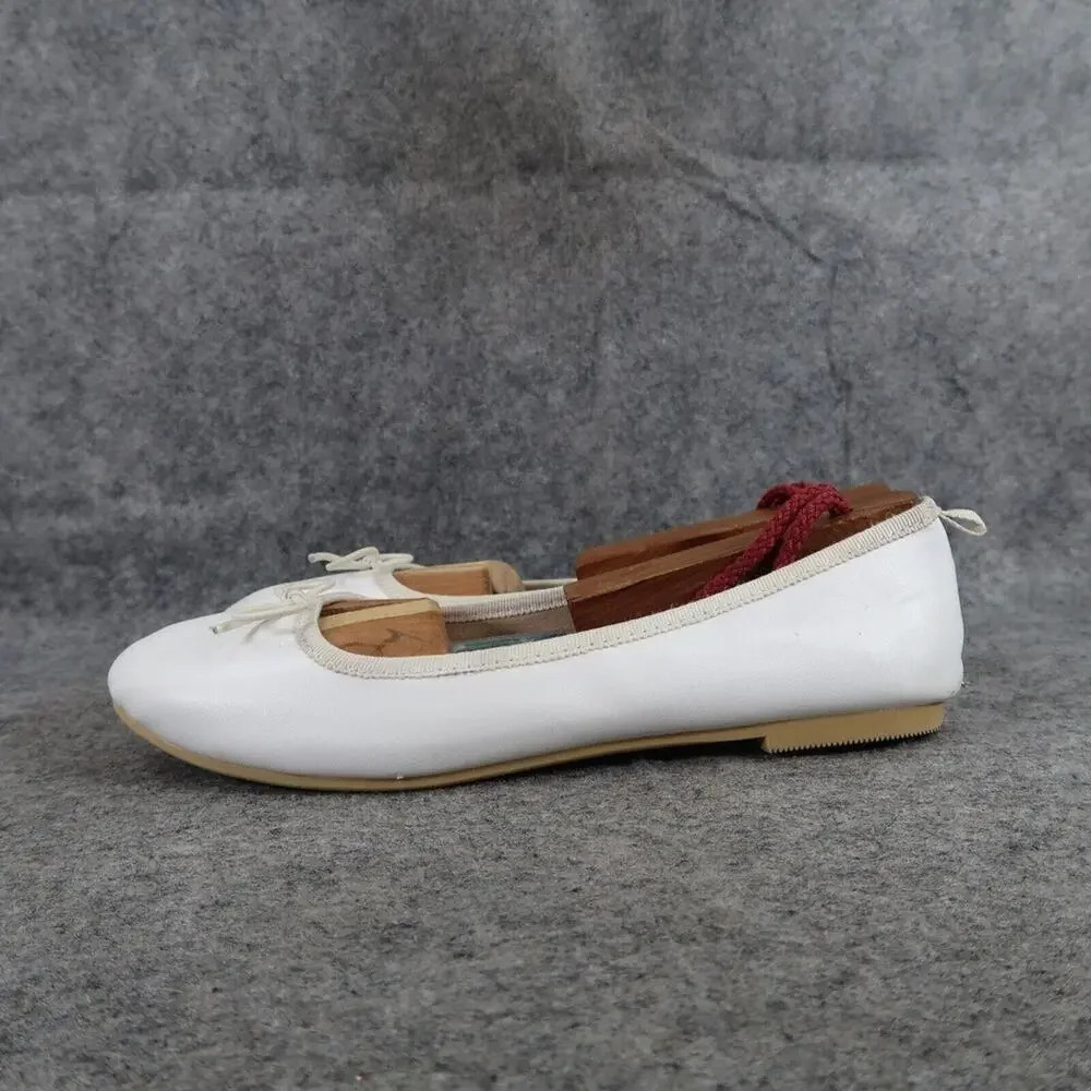 Cat & Jack Shoes Kids 4 Ballet Flats Slip On White Bow Classic Girls Fashion